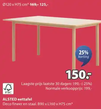 Jysk Alsted eettafel aanbieding
