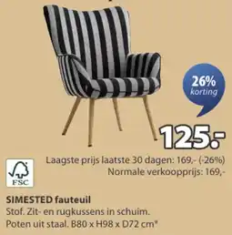 Jysk Simested fauteuil aanbieding