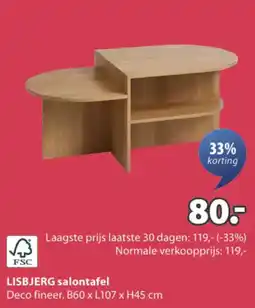 Jysk Lisbjerg salontafel aanbieding