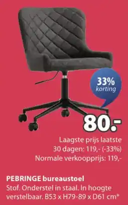 Jysk Pebringe bureaustoel aanbieding