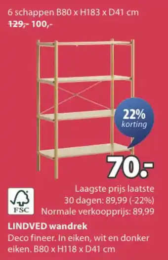 Jysk Lindved wandrek aanbieding