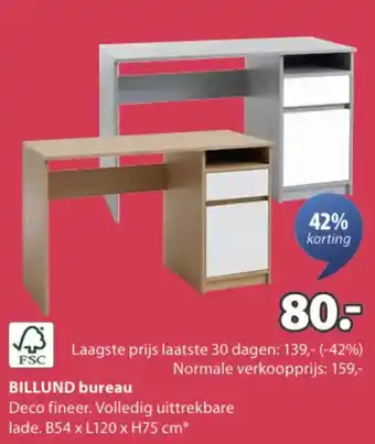 Jysk Billund bureau aanbieding