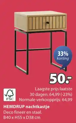 Jysk Hemdrup nachtkastje aanbieding