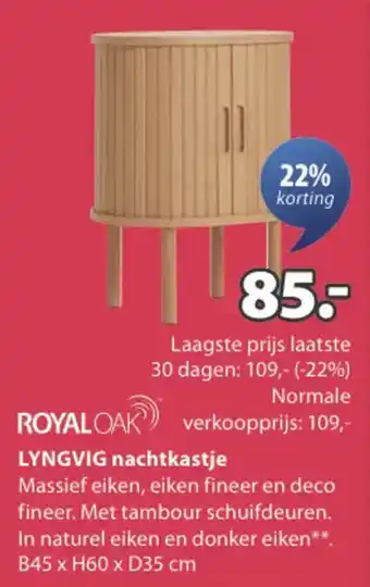 Jysk Lyngvig nachtkastje aanbieding