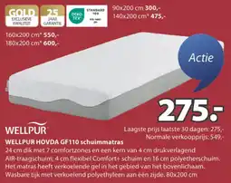 Jysk Wellpur hovda GF110 schuimmatras aanbieding