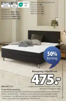 Jysk Dreamzone tyssa PC60 boxspring aanbieding