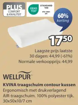Jysk Wellpur kvina traagschuim contour kussen aanbieding