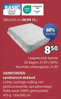 Jysk Vanntinden synthetisch dekbed aanbieding