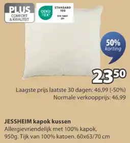 Jysk Jessheim kapok kussen aanbieding