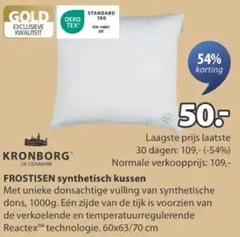 Jysk Kronborg frostisen synthetisch kussen aanbieding