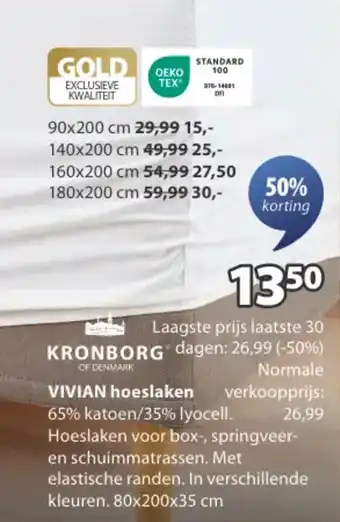 Jysk Vivian hoeslaken aanbieding