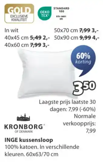 Jysk Kronborg inge kussensloop aanbieding