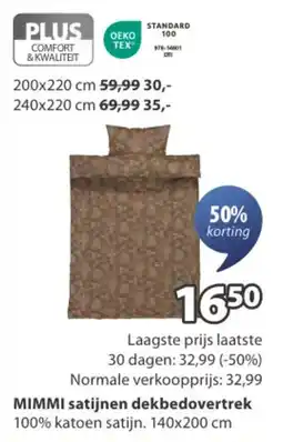 Jysk Mimmi satijnen dekbedovertrek aanbieding