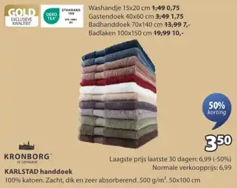 Jysk Kronborg karlstad handdoek aanbieding