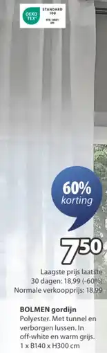 Jysk Bolmen gordijn aanbieding