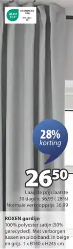 Jysk Roxen gordijn aanbieding
