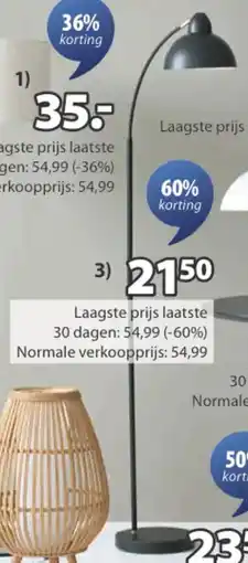 Jysk Hugo staande lamp aanbieding