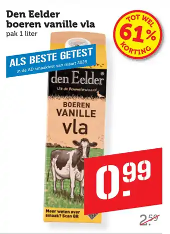 Coop Den Eelder boeren vanille vla aanbieding