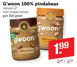 Coop G'woon 100% pindakaas aanbieding
