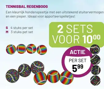 Pets & Co TENNISBAL REGENBOOG aanbieding
