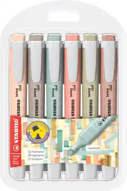 Amazon Markeerstift - STABILO swing cool NatureCOLORS - Etui 6 Stuks - Met 6 Verschillende Kleuren aanbieding