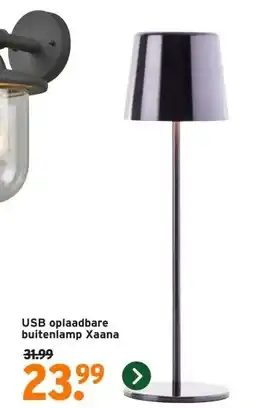GAMMA USB oplaadbare buitenlamp Xaana aanbieding