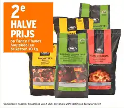 GAMMA 2e halve prijs op Fancy Flames houtskool en briketten 10 kg aanbieding