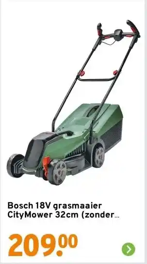 GAMMA Bosch 18V grasmaaier CityMower 32cm (zonder accu) aanbieding