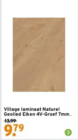 GAMMA Village laminaat Naturel Geolied Eiken 4V-Groef 7mm 2,47m2 aanbieding