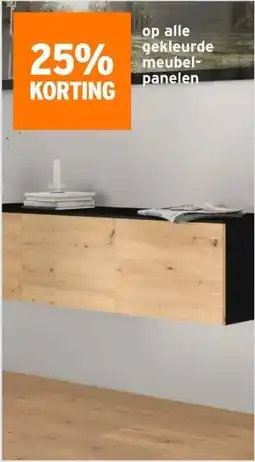 GAMMA 25% KORTING op alle gekleurde meubel- panelen aanbieding