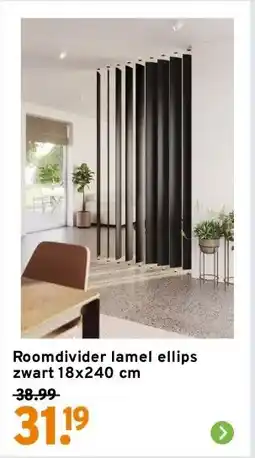 GAMMA Roomdivider lamel ellips zwart 18x240 cm aanbieding