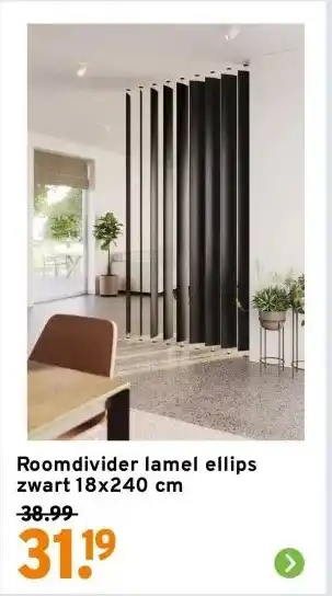 GAMMA Roomdivider lamel ellips zwart 18x240 cm aanbieding