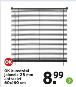 GAMMA OK kunststof jaloezie 25 mm antraciet 60x160 cm aanbieding