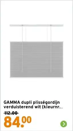 GAMMA GAMMA dupli plisségordijn verduisterend wit (kleurnr. 6011) 60x180 cm (bxh) aanbieding