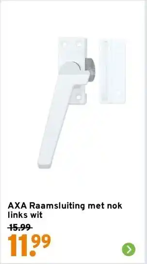 GAMMA AXA Raamsluiting met nok links wit aanbieding