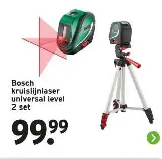 GAMMA Bosch kruislijnlaser universal level 2 set aanbieding