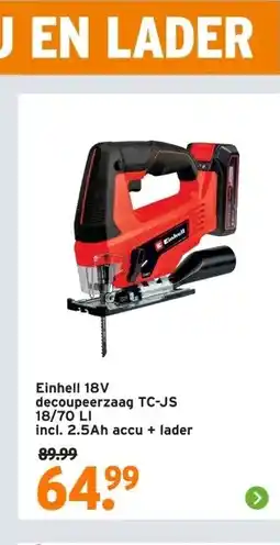 GAMMA Einhell 18V accuboormachine TE-CD 18/40 LI zonder accu aanbieding