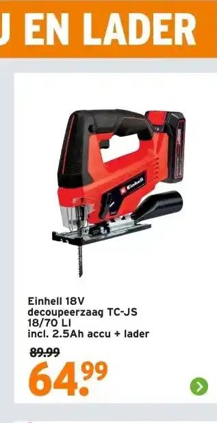 GAMMA Einhell 18V accuboormachine TE-CD 18/40 LI zonder accu aanbieding