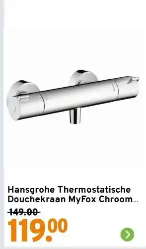 GAMMA Hansgrohe Thermostatische Douchekraan MyFox Chroom 15 cm aanbieding