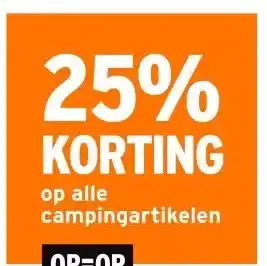 GAMMA 25% KORTING op alle campingartikelen aanbieding