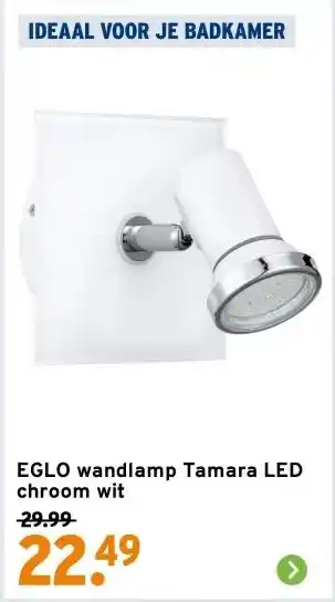 GAMMA EGLO wandlamp Tamara LED chroom wit aanbieding