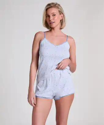 Hunkemoller Hunkemöller Lace Short Pointelle Blauw aanbieding