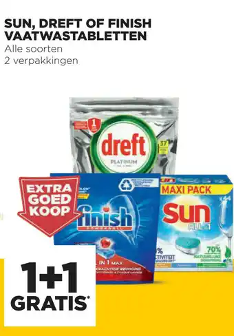 Jumbo Sun, Dreft of Finish vaatwastabs 1+1 aanbieding