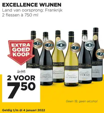 Jumbo Excellence wijnen 2*750ml aanbieding