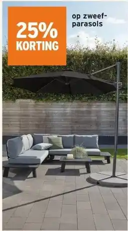 GAMMA 25% KORTING op zweef- parasols aanbieding