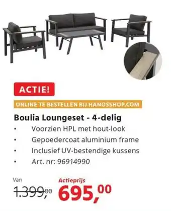 HANOS Boulia Loungeset 4 delig aanbieding