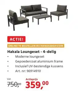 HANOS Hakala Loungeset 4 delig aanbieding