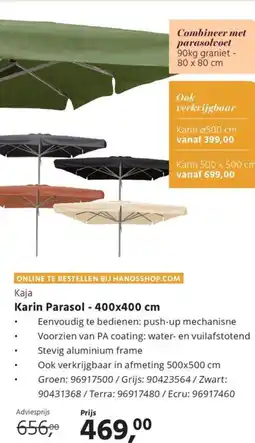 HANOS Karin Parasol aanbieding