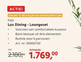 HANOS Lux Dining Loungeset aanbieding