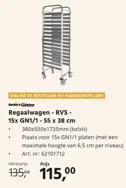 HANOS Regaalwagen RVS aanbieding